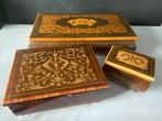 Doos (3) - vintage - Hout - Zet de doos met intarsia, Antiek en Kunst, Curiosa en Brocante