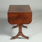 Mahonie met bloemmahonie sidetable of smalle schrijftafel me, Ophalen of Verzenden