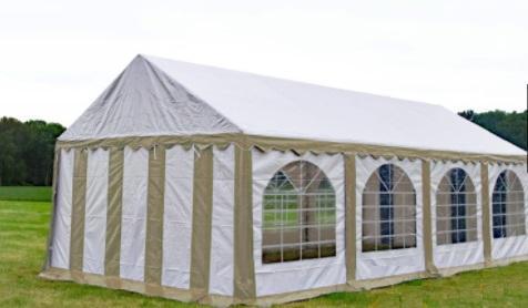 Premium Partytent PVC 5x8x2 mtr in Wit-Grijs (5x8 meter), Tuin en Terras, Partytenten, Partytent, Nieuw, 2 meter of meer, Verzenden