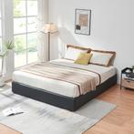 Tweepersoonsbed Nola met matras kunstleer 200x160 cm zwart [, Verzenden, Nieuw