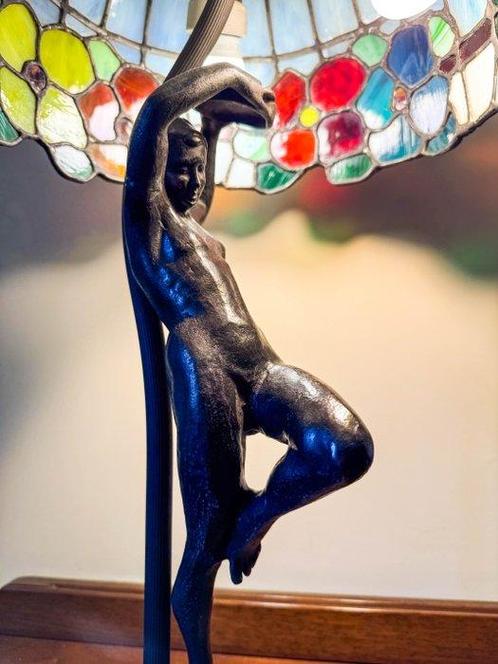 Tafellamp - Gepatineerd brons - Tiffany-stijl lamp, Antiek en Kunst, Curiosa en Brocante