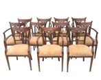Elf mahoniehouten armstoelen, Holland, 20e eeuw, Antiek en Kunst, Antiek | Meubels | Stoelen en Banken