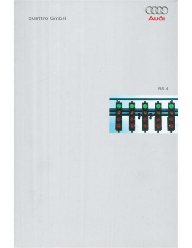 1999 AUDI RS4 QUATTRO BROCHURE DUITS, Boeken, Auto's | Folders en Tijdschriften, Audi