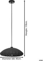 EGLO Barlaston Hanglamp - E27 - Ø 45 cm - Zwart|Grijs -, Huis en Inrichting, Lampen | Hanglampen, Ophalen of Verzenden, Zo goed als nieuw