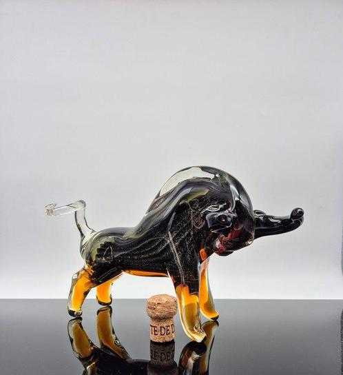 sculptuur, Taureau - 270 mm - Muranoglas - 1990, Antiek en Kunst, Antiek | Glas en Kristal