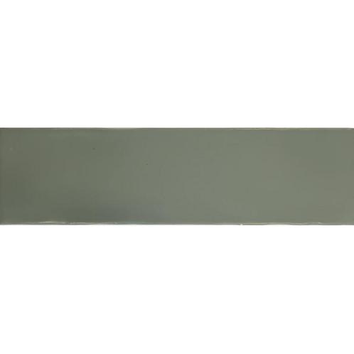 Wandtegel Tebe Vintage 7.5x30 cm Mat Olijf Groen  (prijs per, Doe-het-zelf en Verbouw, Tegels, Ophalen of Verzenden