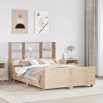 vidaXL Bed met boekenkast zonder matras massief hout 150x200, Huis en Inrichting, Slaapkamer | Bedden, Verzenden, Wit, Overige maten