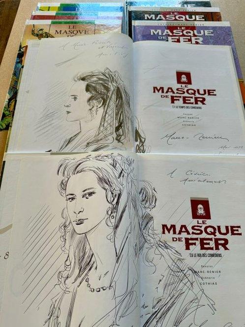 Le Masque de fer + Le Temps des comédiens + 2x dédicace - 8x, Boeken, Stripboeken