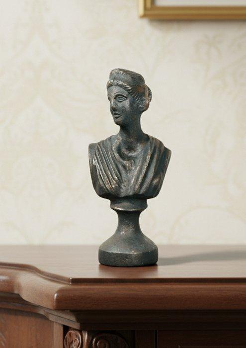 Figura con peana - Buste, Dama clásica - 14 cm - gietijzer, Antiek en Kunst, Curiosa en Brocante