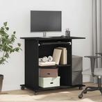 vidaXL Computerbureau Zwart Eiken 80x50x75 cm Bewerkt Hout, Huis en Inrichting, Bureaus, Verzenden, Nieuw