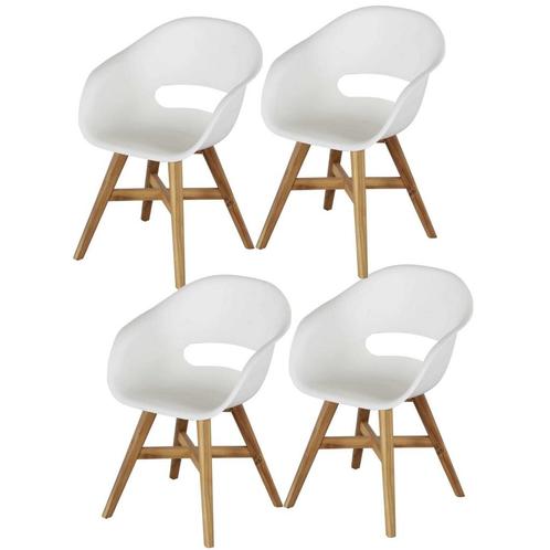 set van 4 Karlstad dining kuipstoel kunststof wit, Tuin en Terras, Tuinstoelen, Nieuw, Kunststof, Ophalen of Verzenden