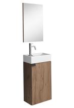Toiletmeubel Apollo 40 x 22 cm Bruin Eiken met Spiegel, Verzenden, Nieuw