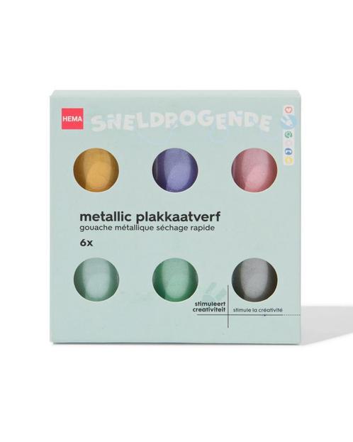 HEMA Plakkaatverf metallic - 6 stuks 3+1 gratis, Hobby en Vrije tijd, Knutselen, Nieuw, Verzenden