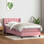 vidaXL Boxspring met matras fluweel roze 100x220 cm, Huis en Inrichting, Slaapkamer | Bedden, Verzenden, Nieuw, Stof