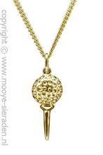 Gouden Golfbal op Tee ketting ketting hanger, Verzenden, Nieuw