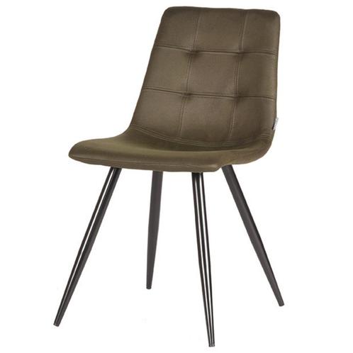 LABEL51 Eetkamerstoel Jay - Army green - Microfiber, Huis en Inrichting, Stoelen, Ophalen of Verzenden
