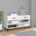 vidaXL Schoenenkast 102x35x55 cm bewerkt hout hoogglans wit, Verzenden, Nieuw