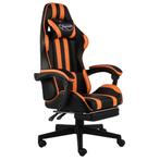 vidaXL Racestoel met voetensteun kunstleer zwart en oranje, Huis en Inrichting, Bureaus, Verzenden, Nieuw