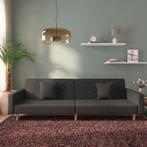 vidaXL Slaapbank 2-zits met 2 kussens stof zwart, Verzenden, Nieuw, Tweepersoons, Stof