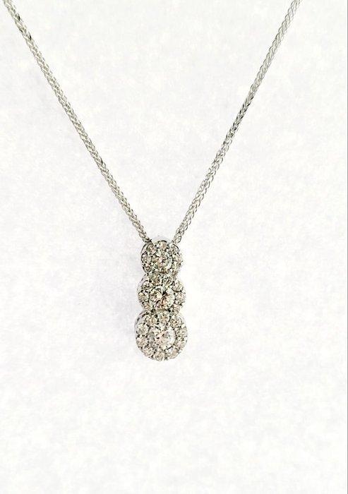 Ketting met hanger - 18 karaat Witgoud - 0.97ct. tw. Diamant, Sieraden, Tassen en Uiterlijk, Antieke sieraden