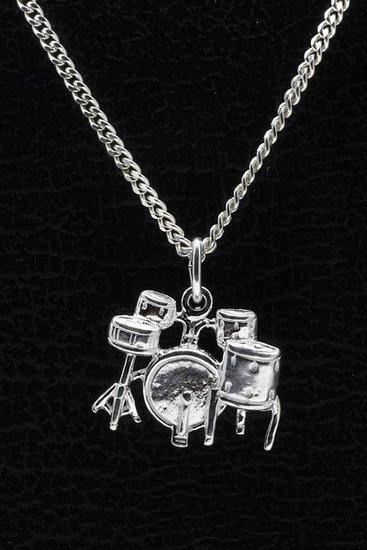 Zilveren Drumstel ketting hanger, Sieraden, Tassen en Uiterlijk, Kettinghangers, Verzenden