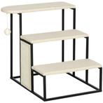 Huisdierentrap - Krabplank en Speelbal - Crèmewit/Zwart, Dieren en Toebehoren, Katten-accessoires, Ophalen of Verzenden, Nieuw