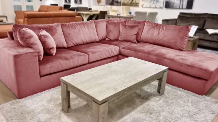 Hoekbank Loenen - hoekbanken - Roze, Huis en Inrichting, Banken | Sofa's en Chaises Longues, Nieuw, Stof