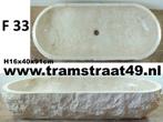 Beige / wit / crèmekleurige trog wasbak | marmer | 70-110 cm, 50 tot 100 cm, Nieuw, 25 tot 50 cm, Ophalen of Verzenden