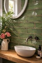 Tegels handvorm - badkamertegels - wandtegels groen 7,5x30, Doe-het-zelf en Verbouw, Tegels, Verzenden, Nieuw, Minder dan 20 cm