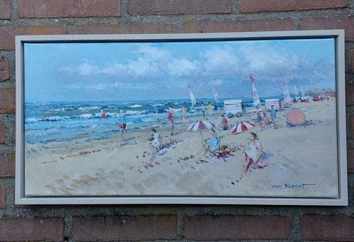 Van Noort (XX-XXI) - Zonnig strandgezicht Zandvoort, Antiek en Kunst, Kunst | Schilderijen | Klassiek