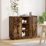 vidaXL Dressoir met LED Rook Eiken 90x32x75 cm Gemaakt van, Minder dan 45 cm, Verzenden, Nieuw, 70 cm of meer