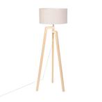 Vloerlamp tripod hout met peper kap 50 cm - Puros, Huis en Inrichting, Lampen | Vloerlampen, Verzenden, Nieuw, Hout, Modern