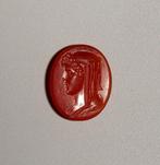 Oud-Romeins Kornalijn Diepdruk. 1e eeuw na Christus. Hoogte, Verzamelen, Mineralen en Fossielen