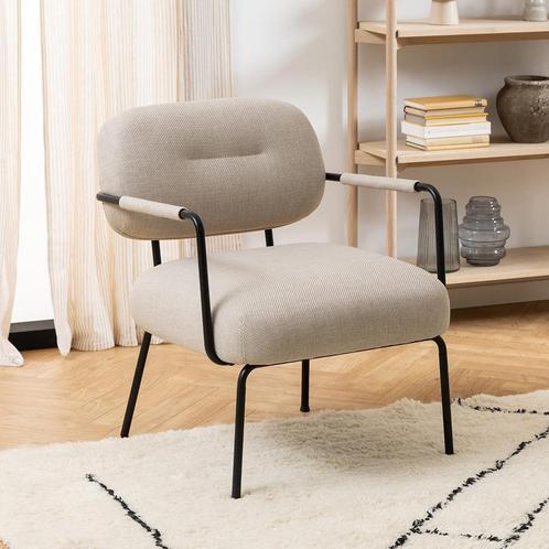 *WOONWINKEL* Moderne Fauteuil Beige Stof, Huis en Inrichting, Fauteuils, Nieuw, Stof, Verzenden