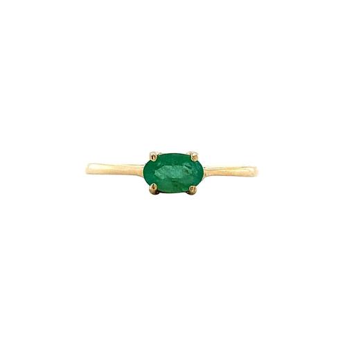 Gouden solitair ring met smaragd 14 karaat* Nieuw, Sieraden, Tassen en Uiterlijk, Ringen, Groen, Zo goed als nieuw, Goud, Verzenden