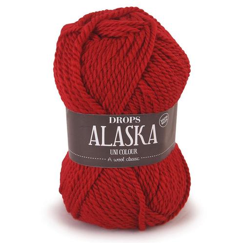 DROPS Alaska Uni Colour - 11 wijnrood - Wol Garen, Hobby en Vrije tijd, Breien en Haken, Ophalen of Verzenden