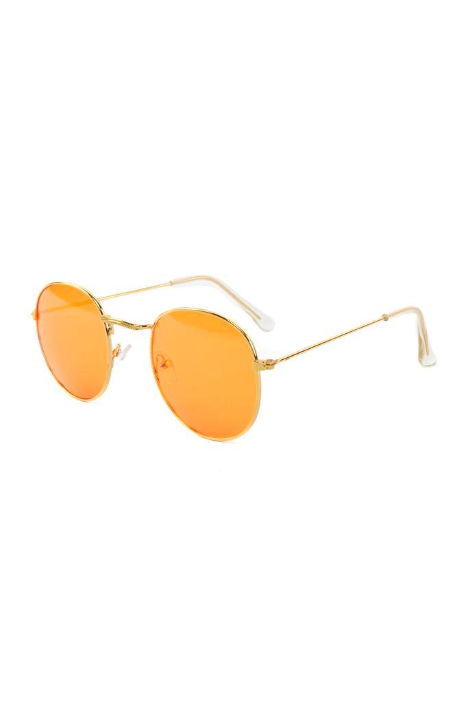 Ronde Zonnebril Round Metal Goud Montuur Rond Oranje Glazen, Sieraden, Tassen en Uiterlijk, Zonnebrillen en Brillen | Dames, Oranje