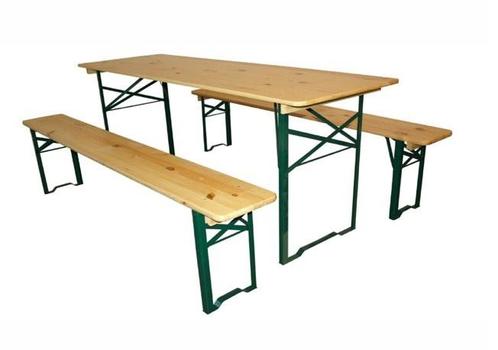 Complete standaard biertafel set inklapbaar met banken 70..., Tuin en Terras, Picknicktafels, Nieuw, Verzenden