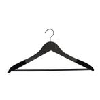 Hanger black Helena 44 cm Flock 1 cm dik met houten bar