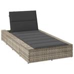 vidaXL Ligbed met zwevend kussen poly rattan lichtgrijs, Tuin en Terras, Ligbedden, Verzenden, Nieuw