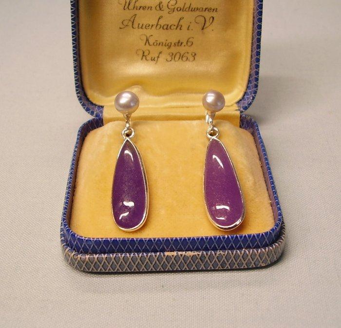 Zonder Minimumprijs - Oorbellen Zilver - 23.60ct. tw. Jade -, Sieraden, Tassen en Uiterlijk, Oorbellen