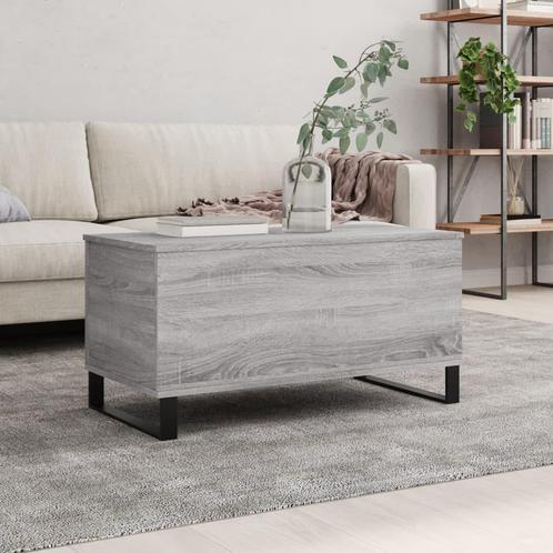 vidaXL Salontafel 90x44,5x45 cm bewerkt hout grijs sonoma, Huis en Inrichting, Tafels | Salontafels, 50 tot 100 cm, Nieuw, Overige houtsoorten