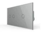 Livolo Touchscreen Lichtknop – Grijs | 2+1 | LED Dimmer, Ophalen of Verzenden, Nieuw, Schakelaar
