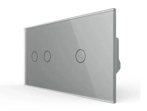 Livolo Touchscreen Lichtknop – Grijs | 2+1 | LED Dimmer, Doe-het-zelf en Verbouw, Elektra en Kabels, Schakelaar, Nieuw, Ophalen of Verzenden