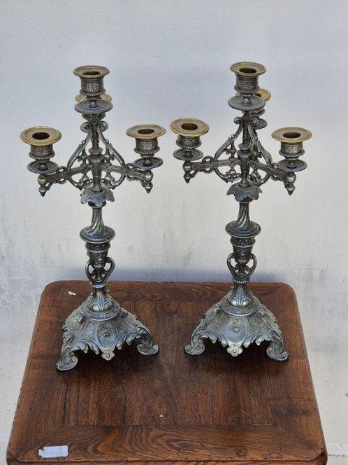 Kaarsenhouder - Tin - Set van 4 kandelaars, Antiek en Kunst, Antiek | Overige Antiek