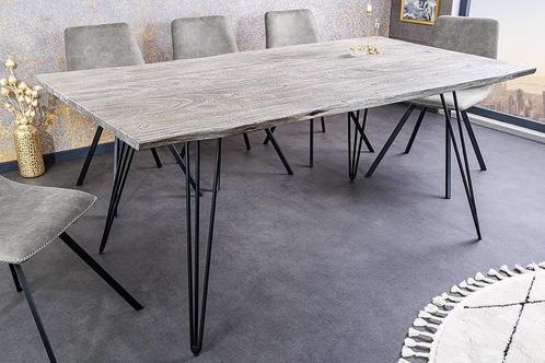 Massief houten eettafel SCORPION 140cm grijze acaciaboomrand, Huis en Inrichting, Tafels | Eettafels, Ophalen of Verzenden