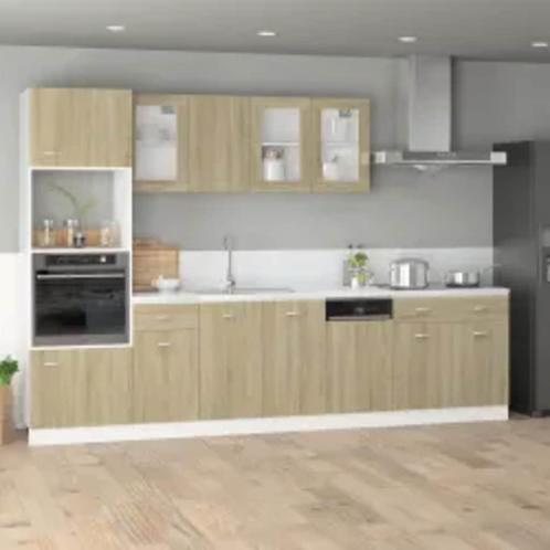 vidaXL Magnetronkast Lyon 60x57x207 cm bewerkt hout sonoma, Huis en Inrichting, Keuken | Keukenelementen, Bruin, Nieuw, Verzenden