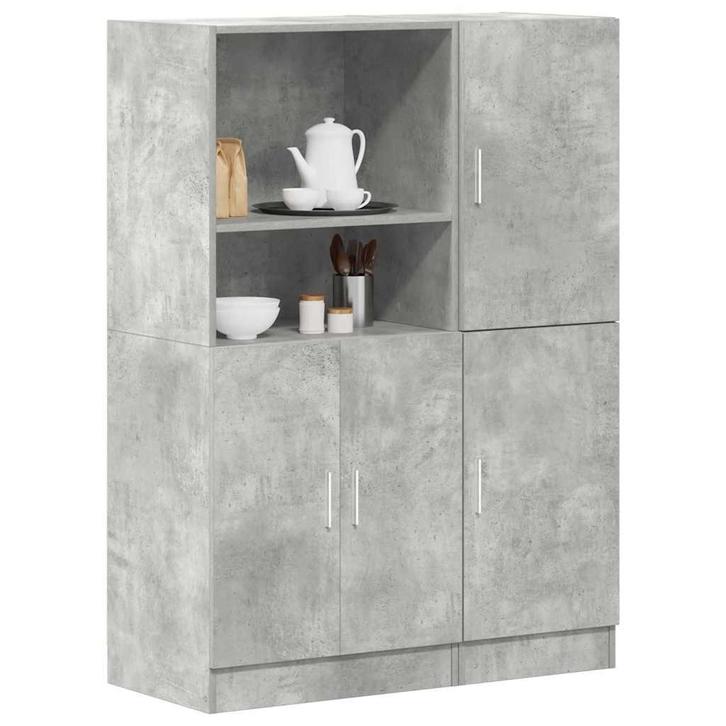 vidaXL 2-delige Keukenkastenset bewerkt hout betongrijs, Huis en Inrichting, Woonaccessoires | Wandplanken en Boekenplanken, Nieuw