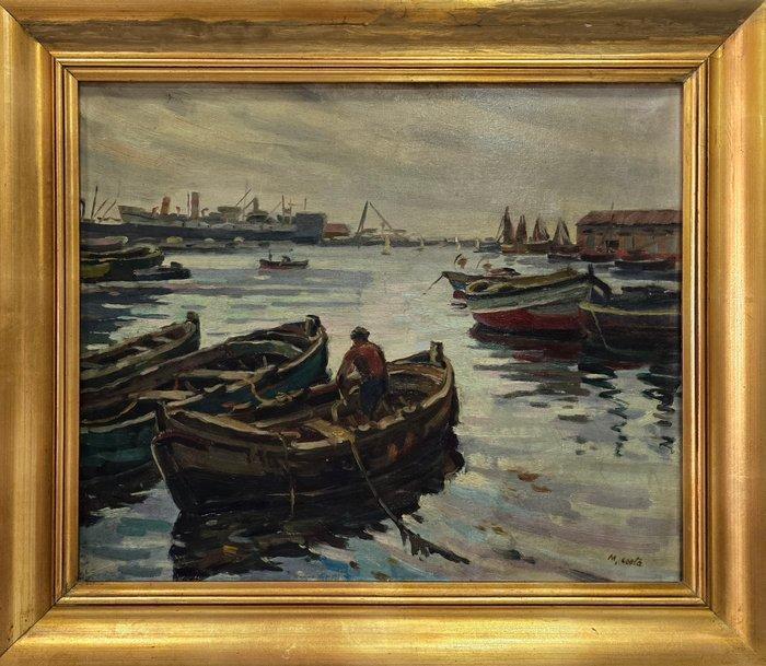 Manuel Costa (XX) - Jornada en el puerto, Antiek en Kunst, Kunst | Schilderijen | Klassiek