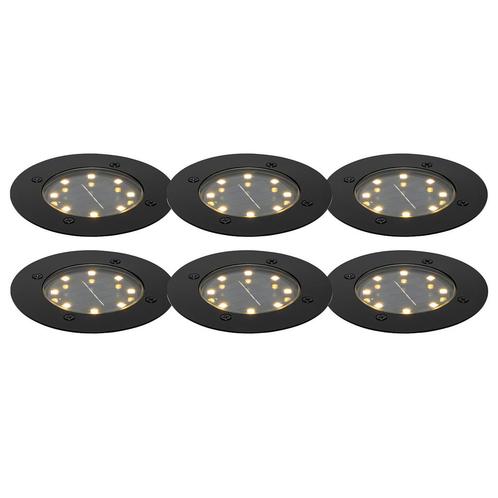 Set van 6 grondspots zwart incl. LED IP65 Solar - Terry, Tuin en Terras, Buitenverlichting, Nieuw
